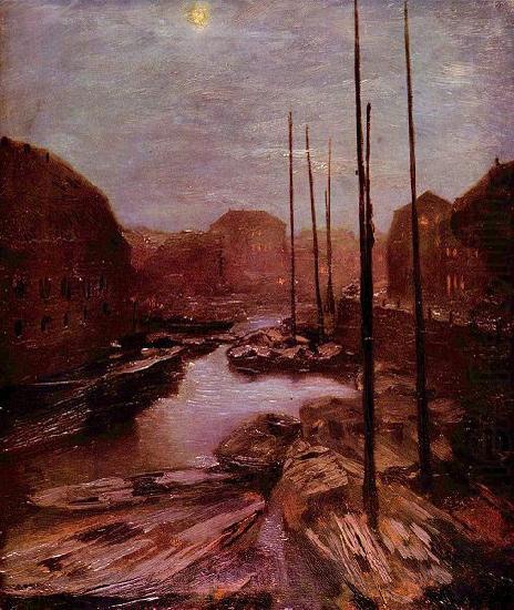 Adolph von Menzel Friedrichsgracht bei Mondschein china oil painting image